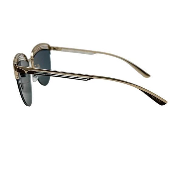 Bvlgari Bulgari Cat-Eye Rimless Mirrored Sunglasses Gold Metal w/ case - Picture 7 of 12